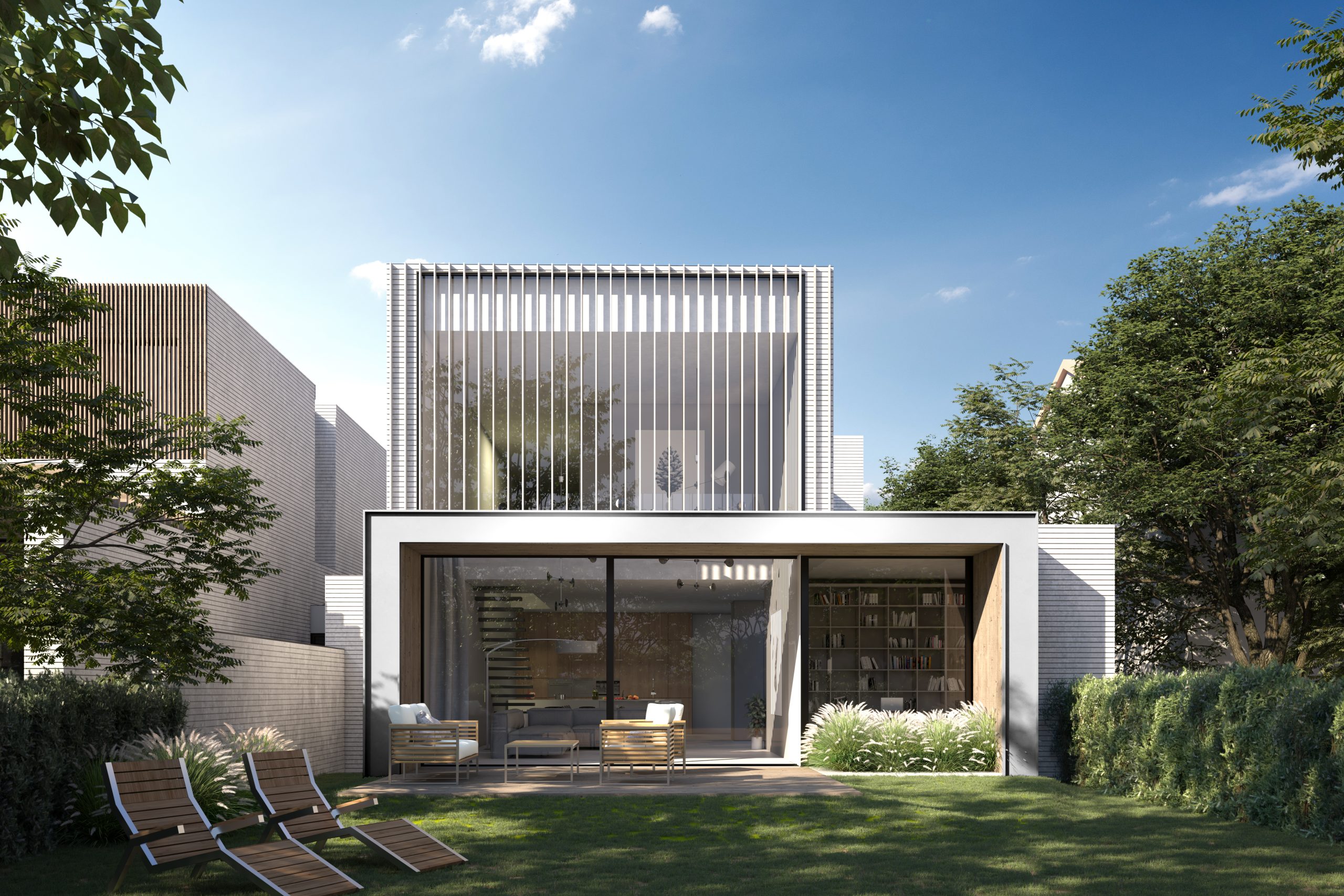 ''Szare domy na Ursynowie. Nowoczesne budynki zaprojektowało 77 Studio Architektury''